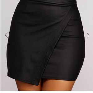 black mini skirt